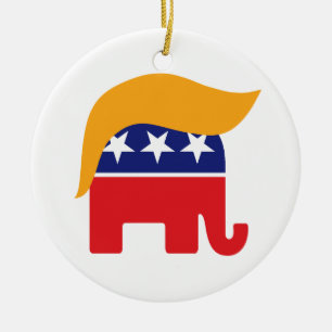 Adorno De Cerámica President Donald Trump GOP Elephant Hair