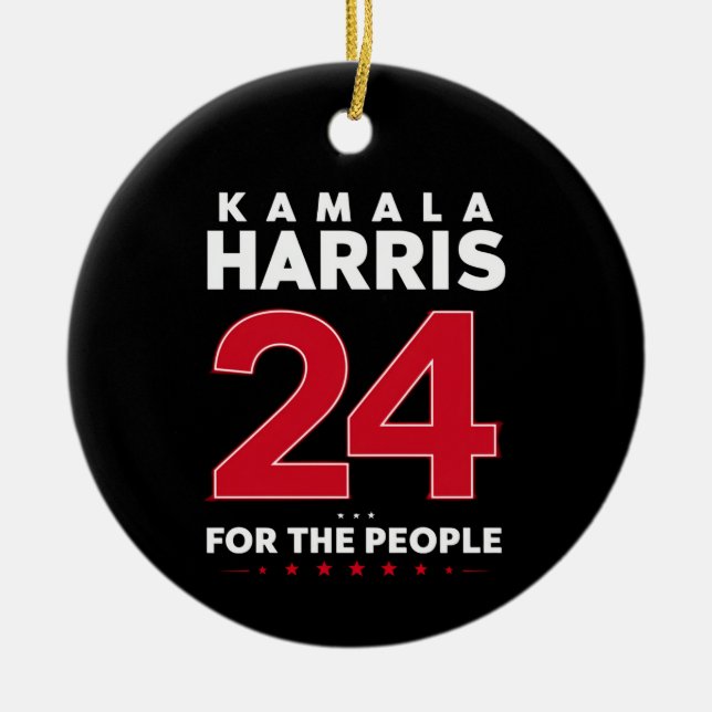 Adorno De Cerámica Presidente 47 Kamala Harris 2024 Apoyo Señora (Frente)
