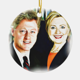 Adorno De Cerámica Presidente Bill Clinton y Presidente Hillary Clint