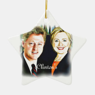 Adorno De Cerámica Presidente Bill Clinton y Presidente Hillary Clint