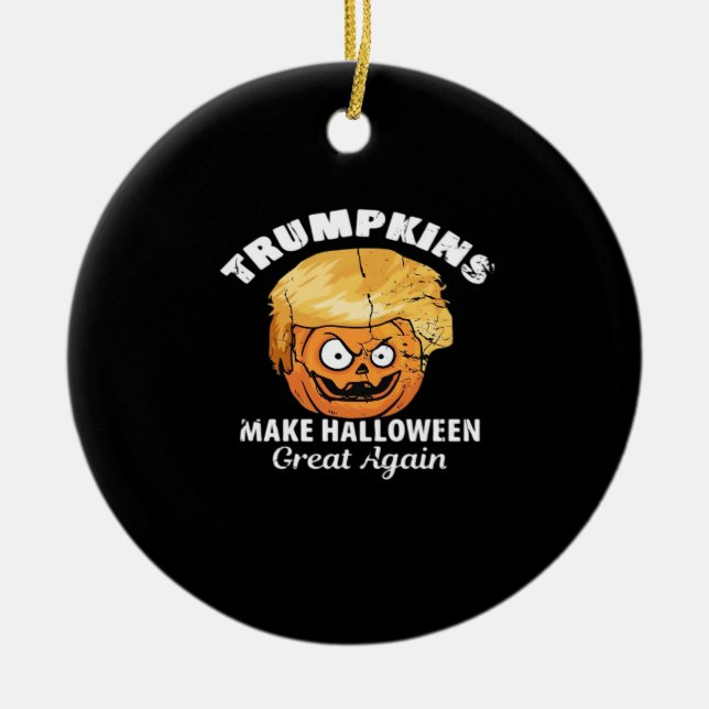 Adorno De Cerámica Presidente Funny Trumpkins Halloween (Frente)