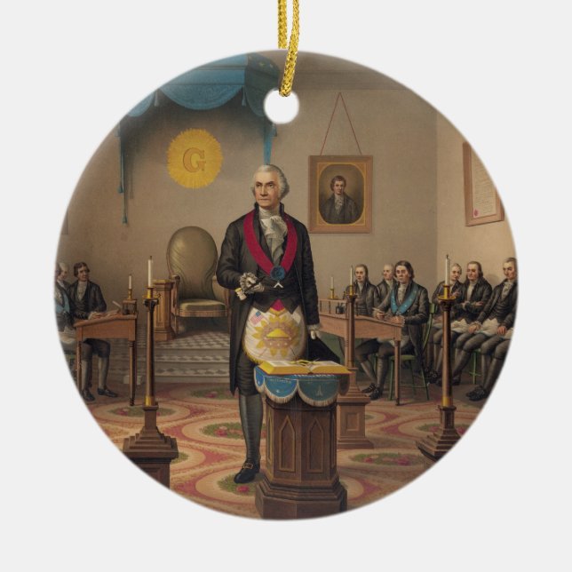 Adorno De Cerámica Presidente George Washington como albañil (Frente)