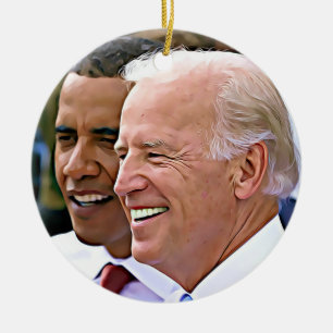 Adorno De Cerámica Presidente Obama y vicepresidente Biden