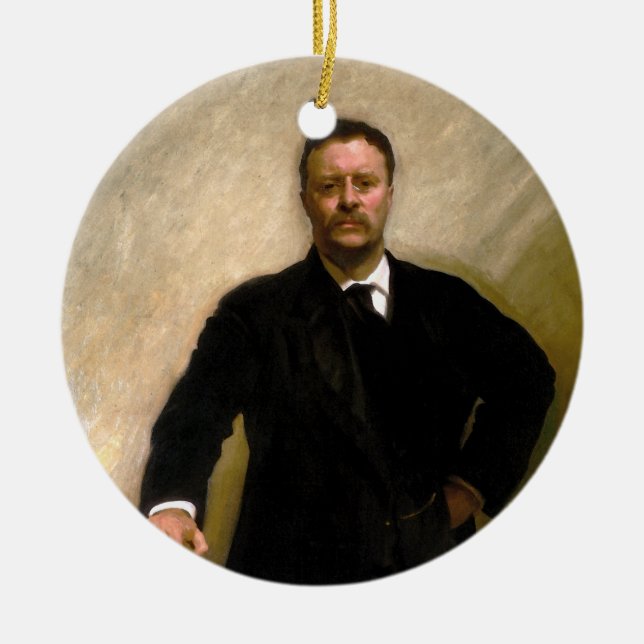 Adorno De Cerámica Presidente Theodore Roosevelt John Singer Sargent (Frente)