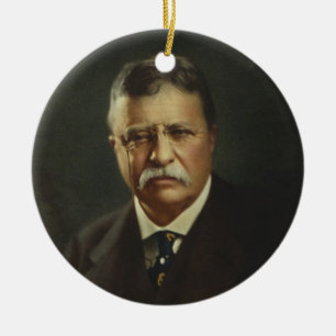 Adorno De Cerámica Presidente Theodore Roosevelt por la litografía de