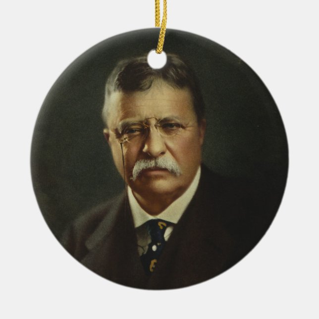 Adorno De Cerámica Presidente Theodore Roosevelt por la litografía de (Frente)