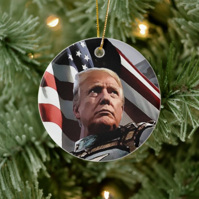 Adorno De Cerámica Presidente Trump (Árbol)