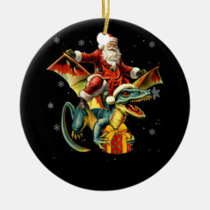 Adorno De Cerámica Presión de Navidades de Dinosaur T-Rex