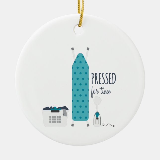 Adorno De Cerámica Pressed For Time (Frente)