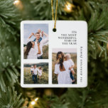 Adorno De Cerámica presupuesto Más tiempo maravilloso navidades multi<br><div class="desc">Moderno,  gráfico mínimo navidades diseño multi foto vacaciones de vacaciones. Diseño gráfico moderno de 3 fotos con la más maravillosa época del año</div>