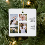Adorno De Cerámica presupuesto Más tiempo maravilloso navidades multi<br><div class="desc">Moderno,  gráfico mínimo navidades diseño multi foto vacaciones. Diseño gráfico moderno de 4 fotos con la mayor maravillosa época del año</div>