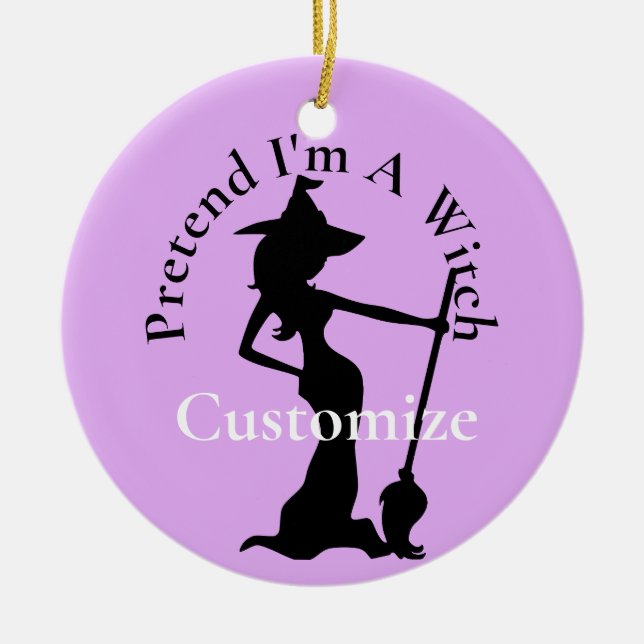 Adorno De Cerámica Pretende que soy una bruja Thunder_Cove (Frente)