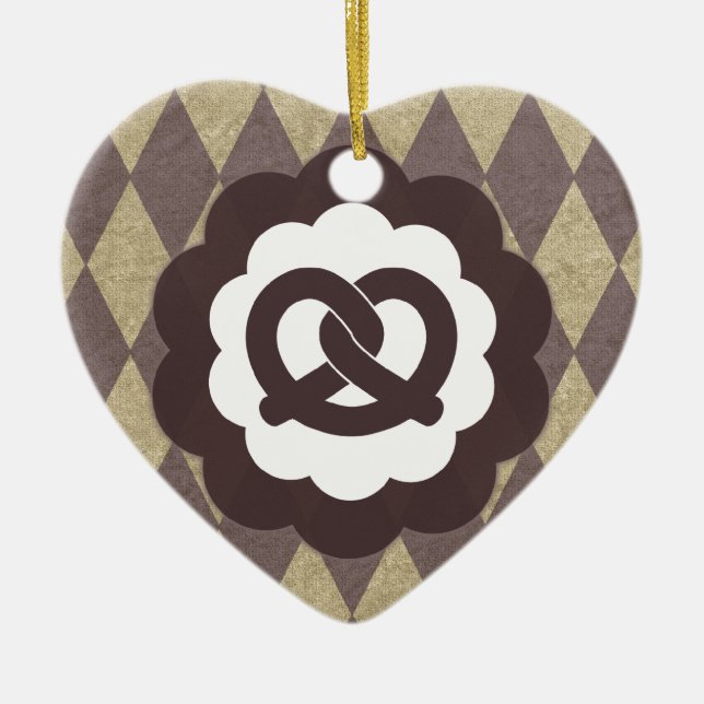 Adorno De Cerámica pretzel vintage (Frente)