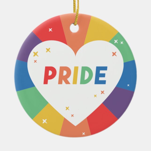 Adorno De Cerámica Pride Heart Sparkle (Frente)