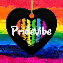 Adorno De Cerámica PrideVibe Corazón Arcoiris: Orgullo eterno