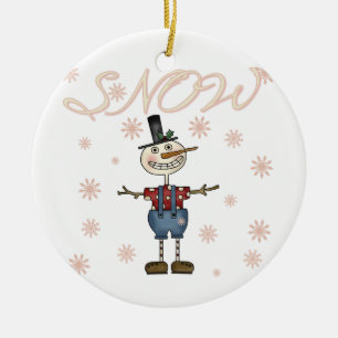 Adorno De Cerámica Prim Snowman Keepsake Ornament