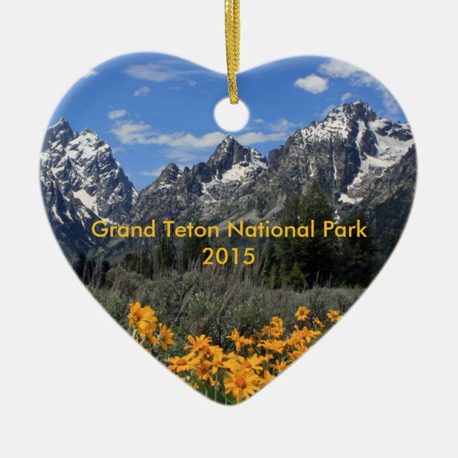 Adorno De Cerámica Primavera en el parque nacional magnífico de Teton (Frente)