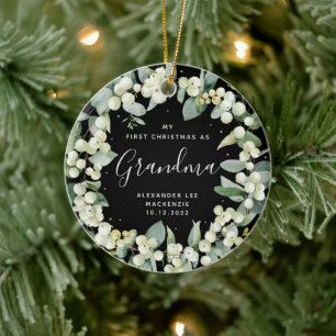 Adorno De Cerámica Primer abuelo de Navidad/cualquier foto relativa