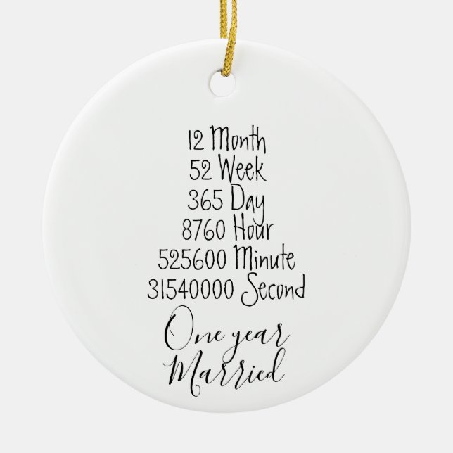 Adorno De Cerámica Primer aniversario primer año boda casada amante (Frente)