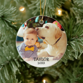 Adorno De Cerámica Primer año de foto de Personalizado navideño de be