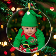 Primer año de plantilla de fotografía navideña del