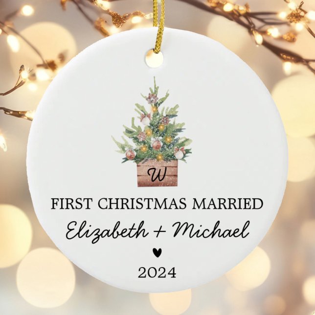 Adorno De Cerámica Primer árbol navideño de navidad con acuarela case (Subido por el creador)