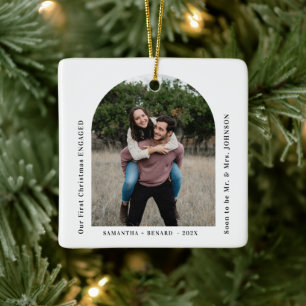 Adorno De Cerámica Primer Arco de Fotos de Navidad para Parejas Compr