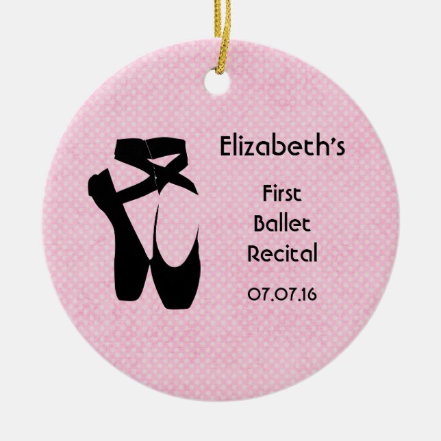Adorno De Cerámica Primer ballet personalizado Recital Keepsake (Frente)