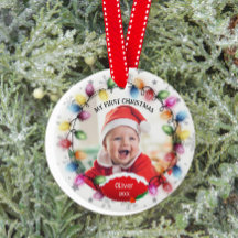 Primer bebé de Navidad Recuerdo de dos lados con d