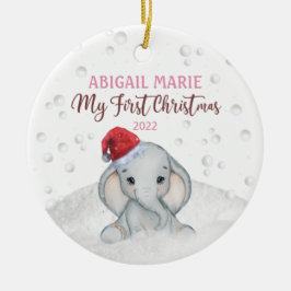 Adorno De Cerámica Primer bebé elefante de Navidades de vacaciones