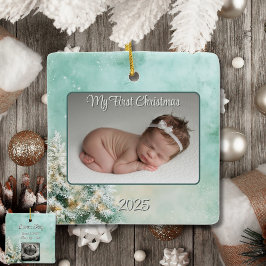 Adorno De Cerámica Primer bizcocho verde/Verde azulado para invierno 