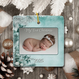 Adorno De Cerámica Primer bizcocho verde/Verde azulado para invierno 