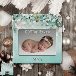 Adorno De Cerámica Primer bizcocho verde/Verde azulado para invierno 