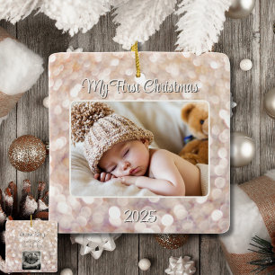 Adorno De Cerámica Primer broche de invierno navideño para el bebé