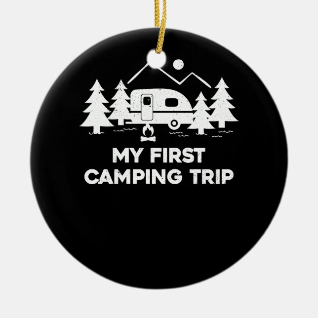 Adorno De Cerámica Primer Camping Camping Camper Adventure Camper (Frente)