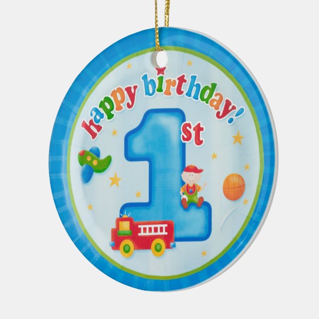 Adorno De Cerámica primer cumpleaños feliz (Izquierda)