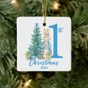 Adorno De Cerámica Primer Día de Navidades Azules