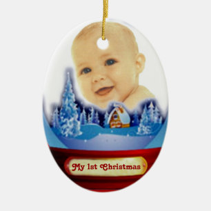 Adorno De Cerámica Primer globo del navidad del bebé