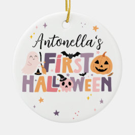 Adorno De Cerámica Primer Halloween del bebé personalizado