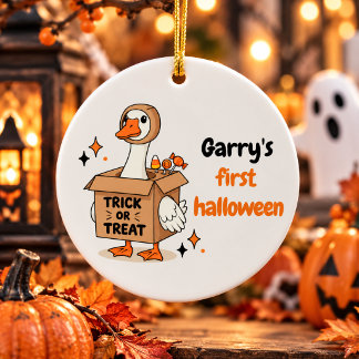 Adorno De Cerámica Primer Halloween personalizado del bebé
