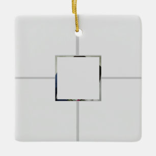 Adorno De Cerámica Primer Monograma de Navidad Sr. Sra. Collage de fo