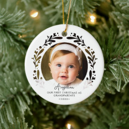 Adorno De Cerámica Primer Navidad como abuelos bebé 2-foto