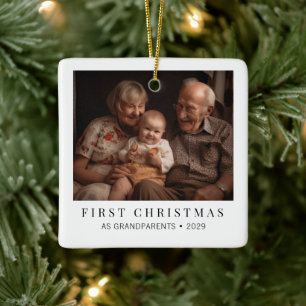 Adorno De Cerámica Primer Navidad como Abuelos Foto Navidad