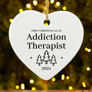 Adorno De Cerámica Primer Navidad como Terapeuta de Adicciones Nuevo