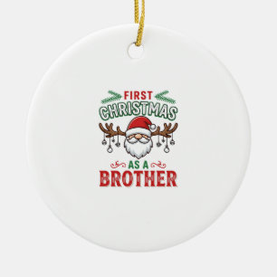Adorno De Cerámica Primer Navidad como un hermano Santa Gnome
