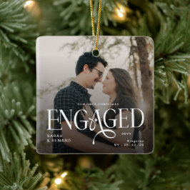 Adorno De Cerámica Primer Navidad comprometidos Parejas chic 2 fotos