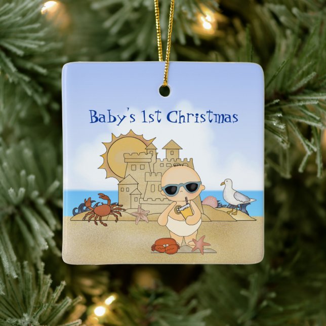 Adorno De Cerámica Primer Navidad de Guay Boy Beach (Árbol)