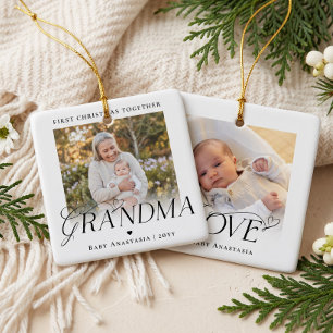 Adorno De Cerámica Primer Navidad de la Abuela con el Nieto Recuerdo