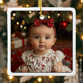 Adorno De Cerámica Primer Navidad de los Abuelos con su Nieto Recién 