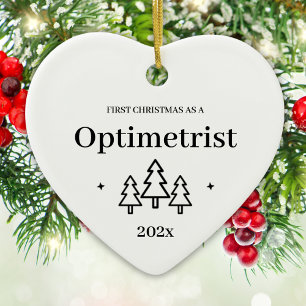 Adorno De Cerámica Primer Navidad de Optometrista